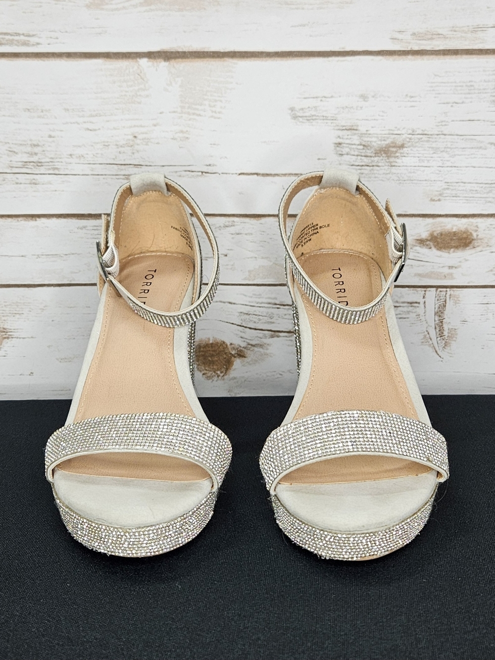 torrid Silver Rhinestone Platform Block Heel Sandals - Picture 3 of 8